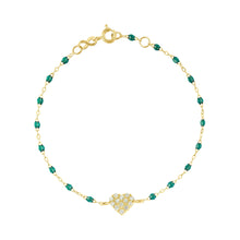 Gigi Clozeau - Bracelet émeraude In Love, diamants, or jaune, 17 cm