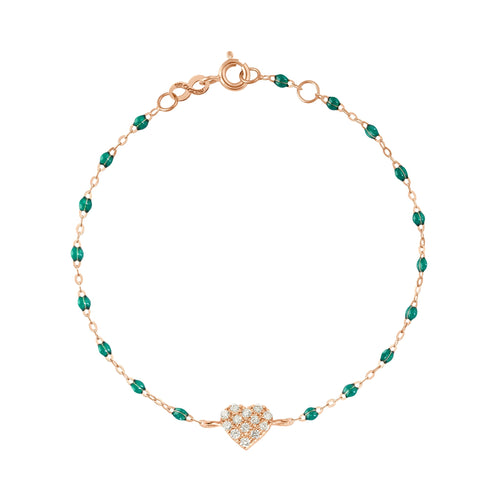 Gigi Clozeau - Bracelet émeraude In Love, diamants, or rose, 17 cm