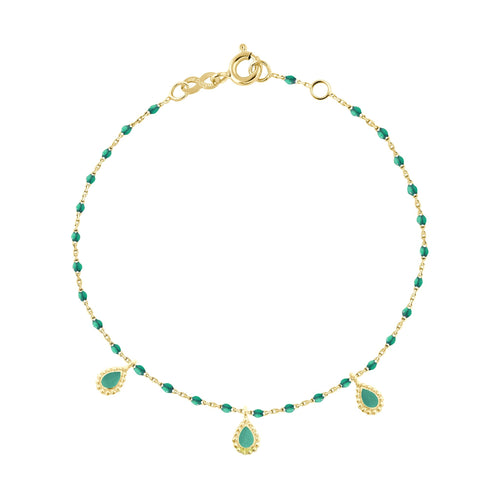 Gigi Clozeau - Bracelet émeraude Lucky Cashmere , or jaune, 17 cm