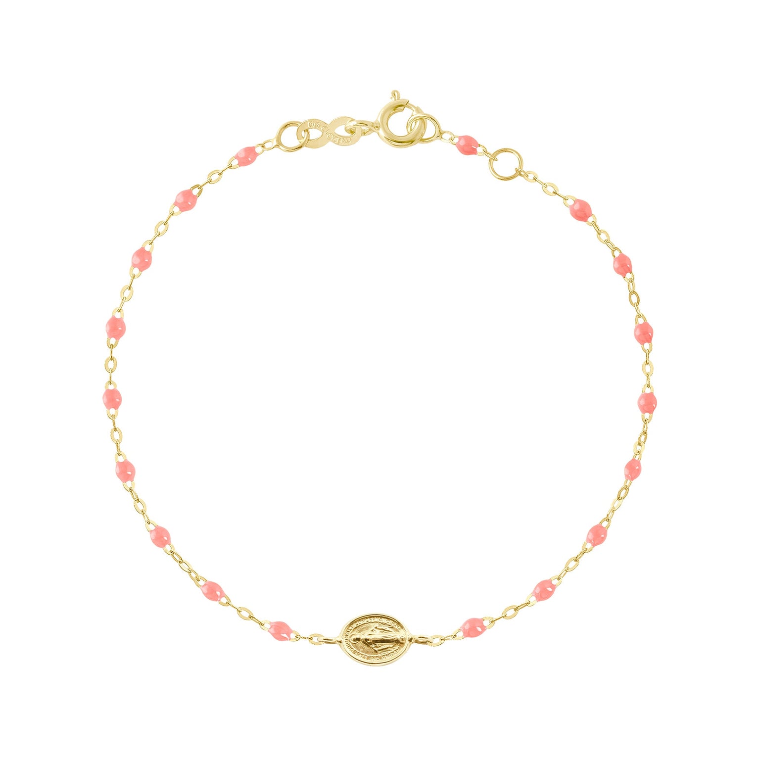 Gigi Clozeau - Bracelet enfant fuchsia Madone or jaune, 15 cm