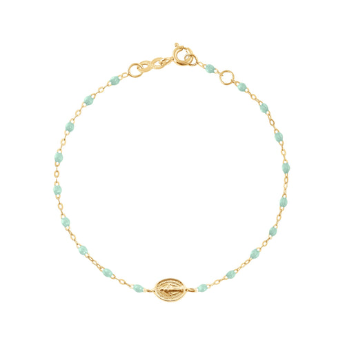Gigi Clozeau - Bracelet enfant jade Madone or jaune, 15 cm