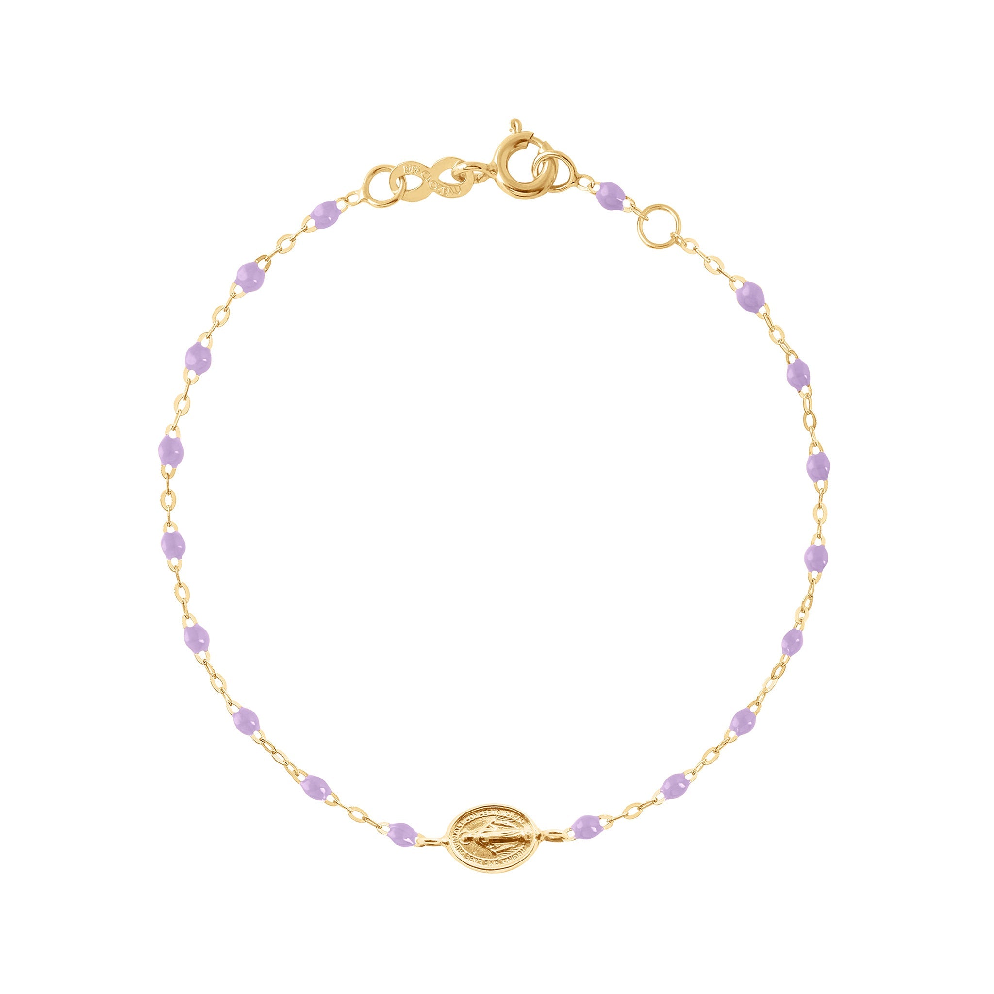 Gigi Clozeau - Bracelet enfant parme Madone or jaune, 15 cm