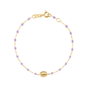 Gigi Clozeau - Bracelet enfant parme Madone or jaune, 15 cm