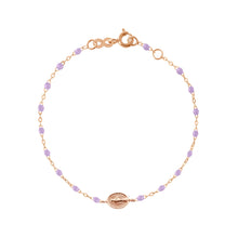 Gigi Clozeau - Bracelet enfant parme Madone or rose, 15 cm