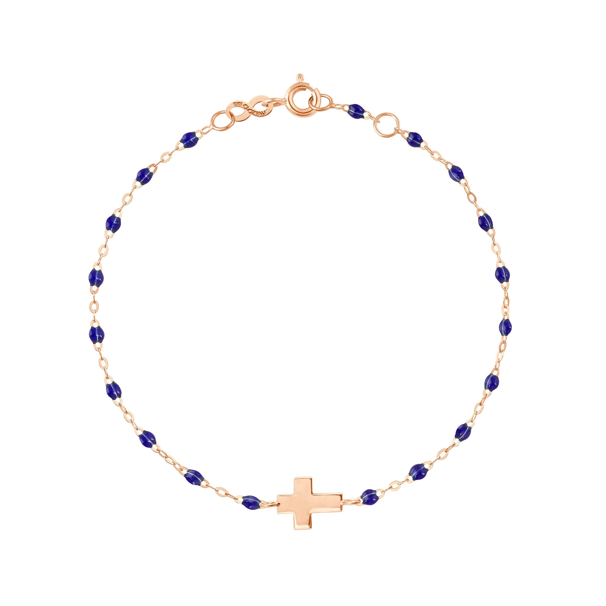 Gigi Clozeau - Bracelet enfant prusse Croix, or rose, 15 cm