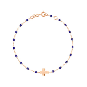 Gigi Clozeau - Bracelet enfant prusse Croix, or rose, 15 cm