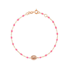 Gigi Clozeau - Bracelet enfant rose fluo Madone or rose, 15 cm