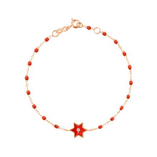 Gigi Clozeau - Bracelet Etoile Star résine corail, diamant, or rose, 17 cm