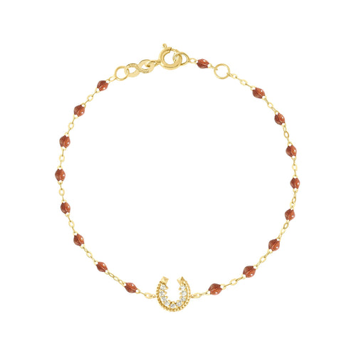 Gigi Clozeau - Bracelet fauve Fer à cheval, diamants, or jaune, 17 cm