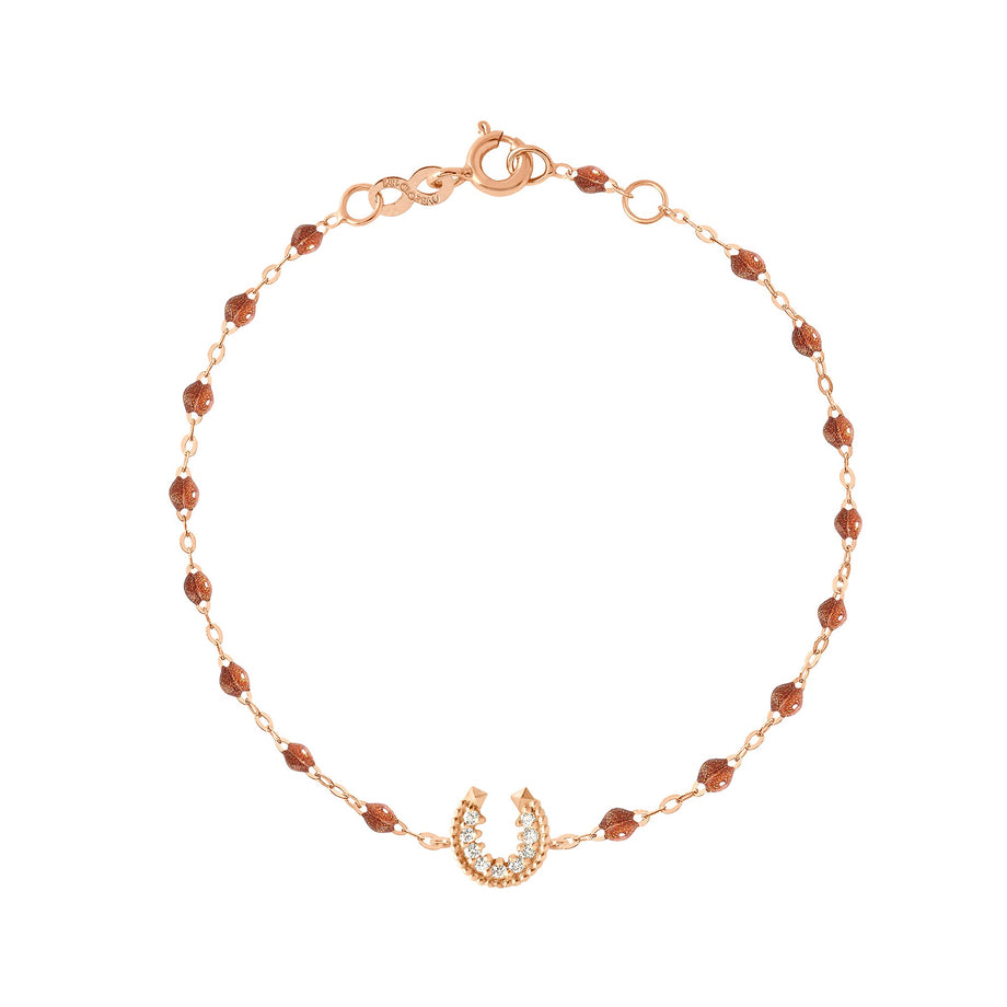Gigi Clozeau - Bracelet fauve Fer à cheval, diamants, or rose, 17 cm