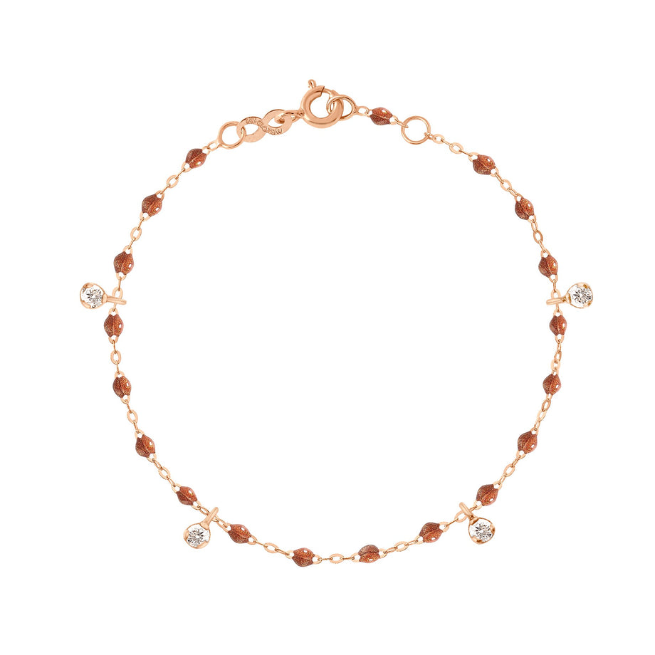 Gigi Clozeau - Bracelet fauve Gigi Suprême, or rose, 4 diamants, 17 cm