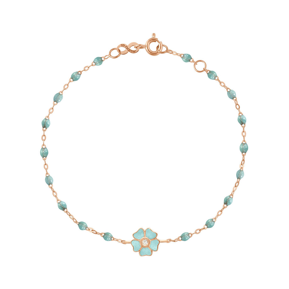 Gigi Clozeau - Bracelet glacier Fleur, diamant, or rose, 17 cm