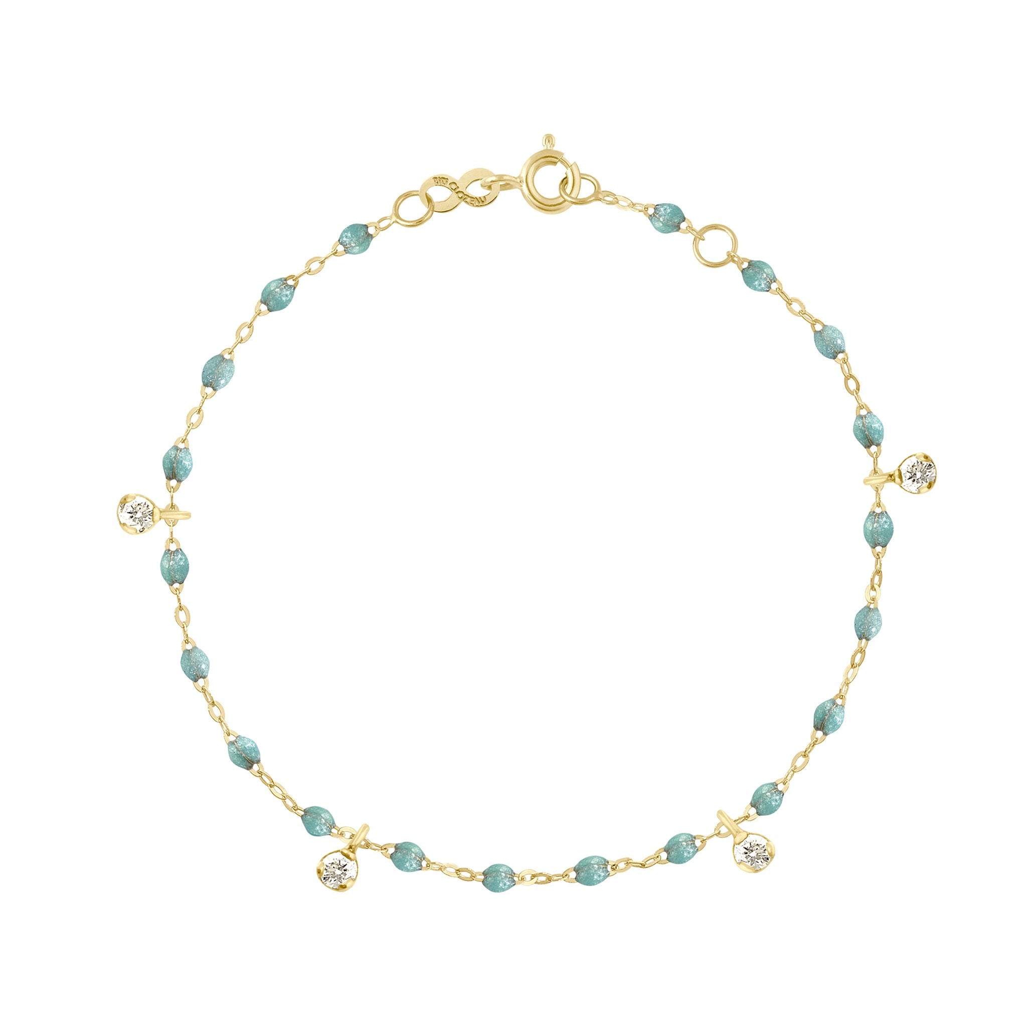 Gigi Clozeau - Bracelet glacier Gigi Suprême, or jaune, 4 diamants, 17 cm