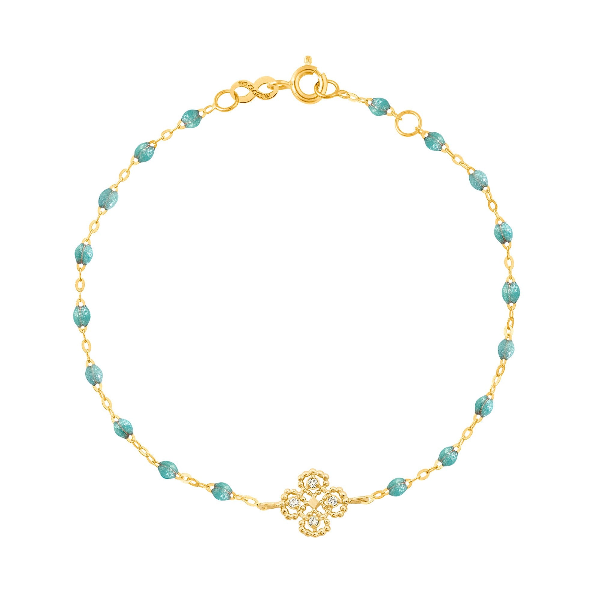 Gigi Clozeau - Bracelet glacier Lucky Trèfle, diamants, or jaune, 17 cm