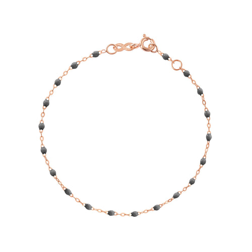 Gigi Clozeau - Bracelet gris foncé Classique Gigi, or rose, 17 cm