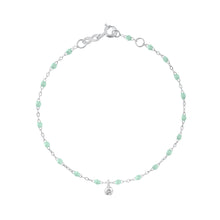 Gigi Clozeau - Bracelet jade Gigi Suprême, or blanc, 1 diamant, 17 cm