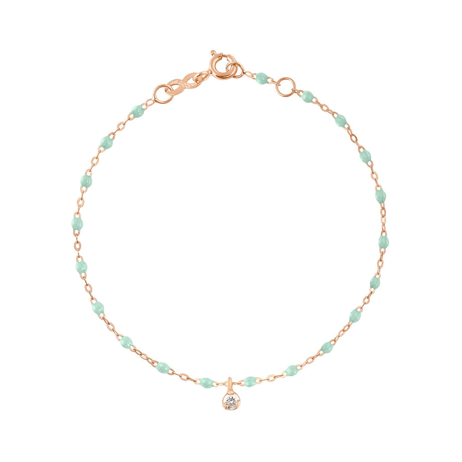 Gigi Clozeau - Bracelet jade Gigi Suprême, or rose, 1 diamant, 17 cm