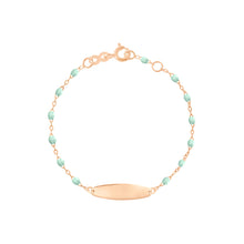 Gigi Clozeau - Bracelet jade Little Gigi, plaque ovale, or rose, 13 cm