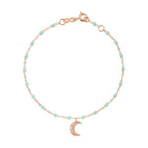 Gigi Clozeau - Bracelet jade Lune, diamants, or jaune, 17 cm