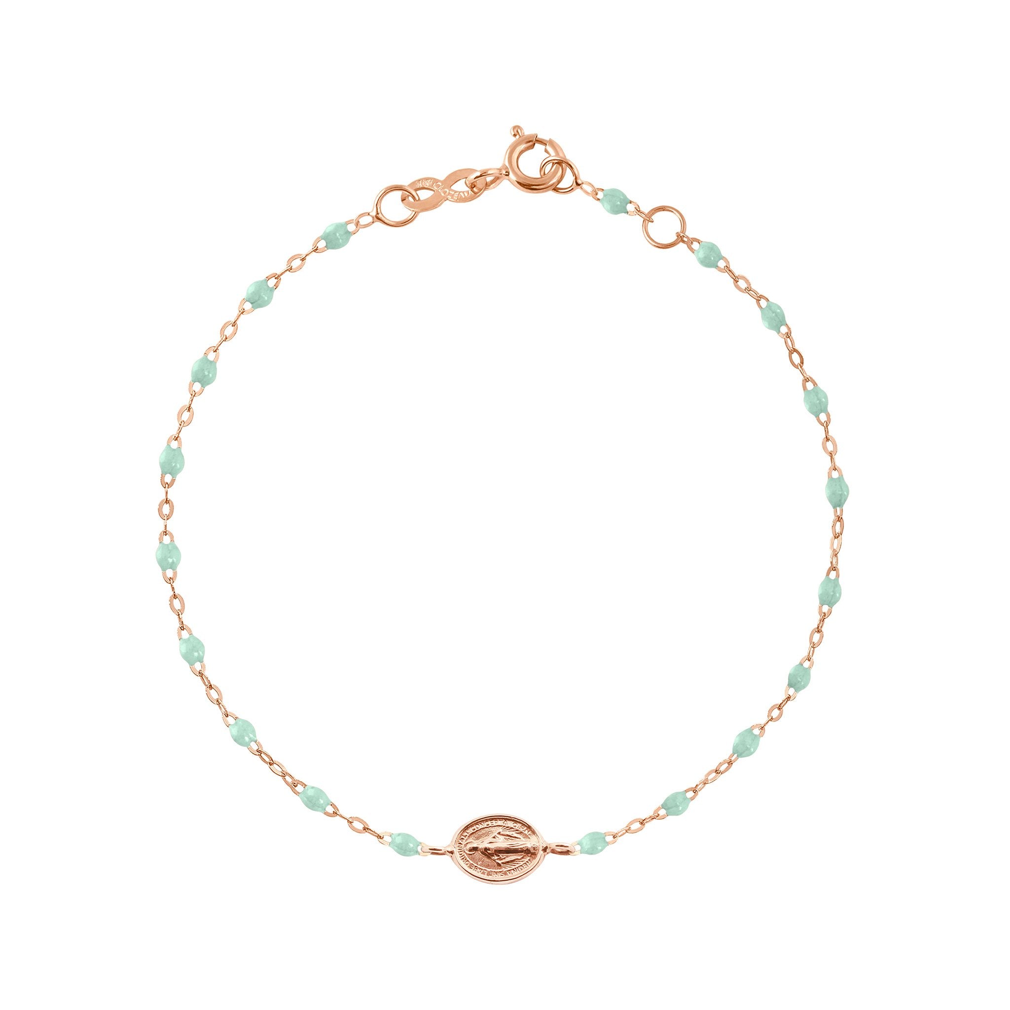 Gigi Clozeau - Bracelet jade Madone or rose, 17 cm