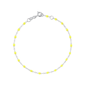 Gigi Clozeau - Bracelet jaune fluo Classique Gigi, or blanc, 15 cm