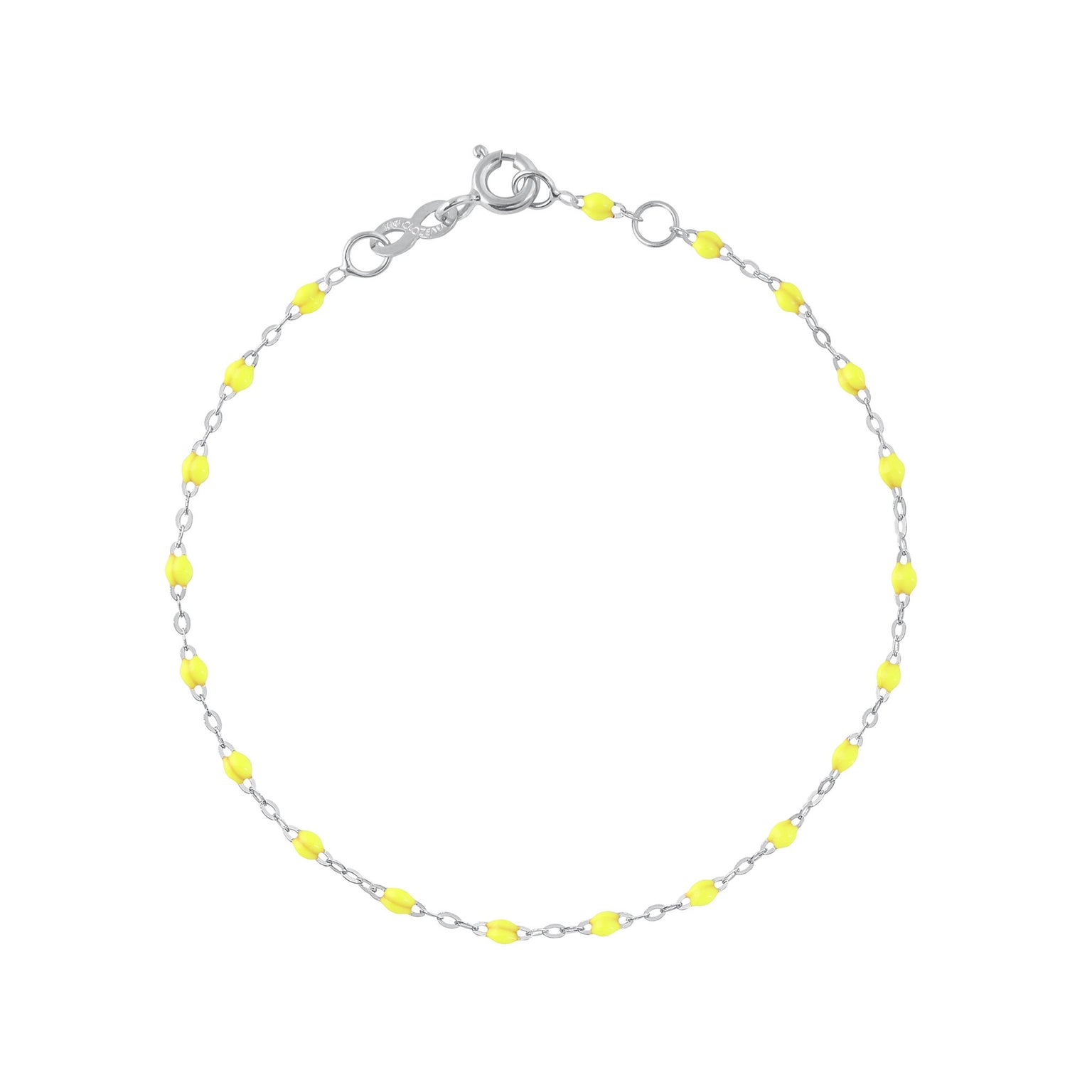 Gigi Clozeau - Bracelet jaune fluo Classique Gigi, or blanc, 15 cm