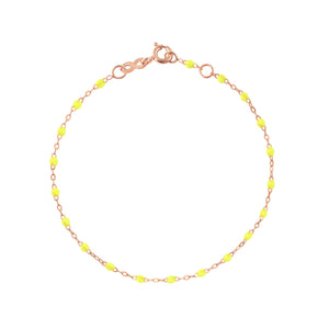Gigi Clozeau - Bracelet jaune fluo Classique Gigi, or rose, 17 cm