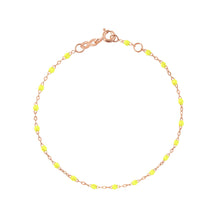 Gigi Clozeau - Bracelet jaune fluo Classique Gigi, or rose, 15 cm