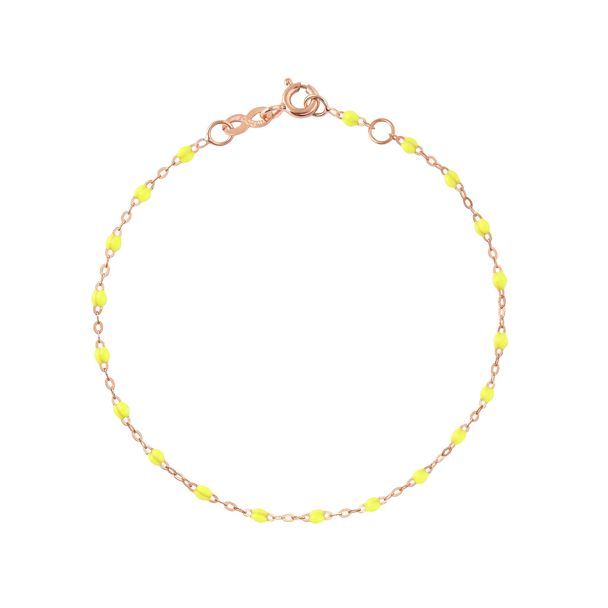 Gigi Clozeau - Bracelet jaune fluo Classique Gigi, or rose, 19 cm