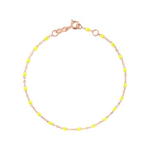 Gigi Clozeau - Bracelet jaune fluo Classique Gigi, or rose, 19 cm