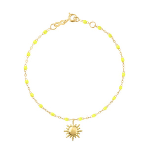 Gigi Clozeau - Bracelet jaune fluo Soleil, or jaune, 17 cm