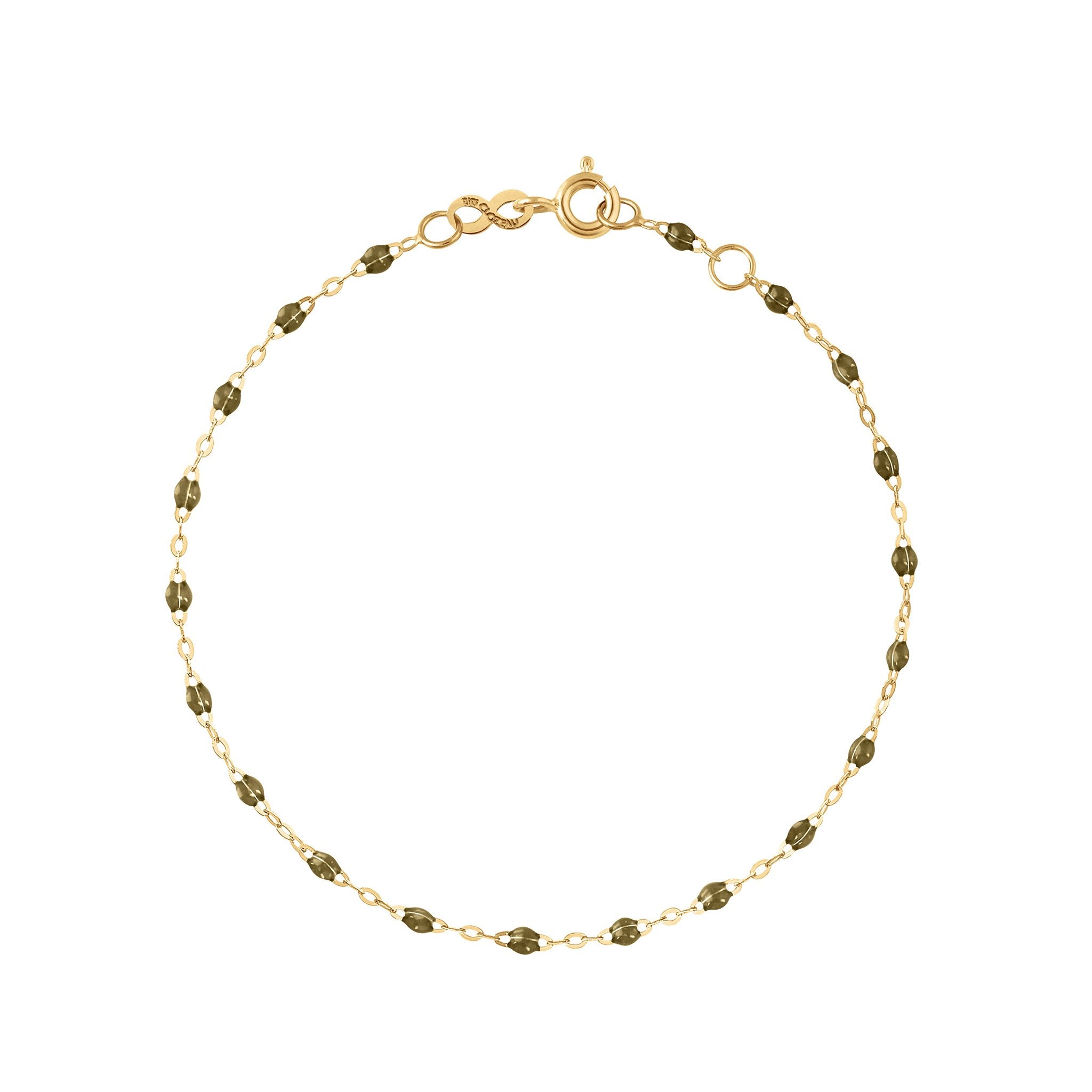 Gigi Clozeau - Bracelet kaki Classique Gigi, or jaune, 18 cm