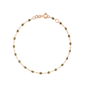Gigi Clozeau - Bracelet kaki Classique Gigi, or rose, 18 cm