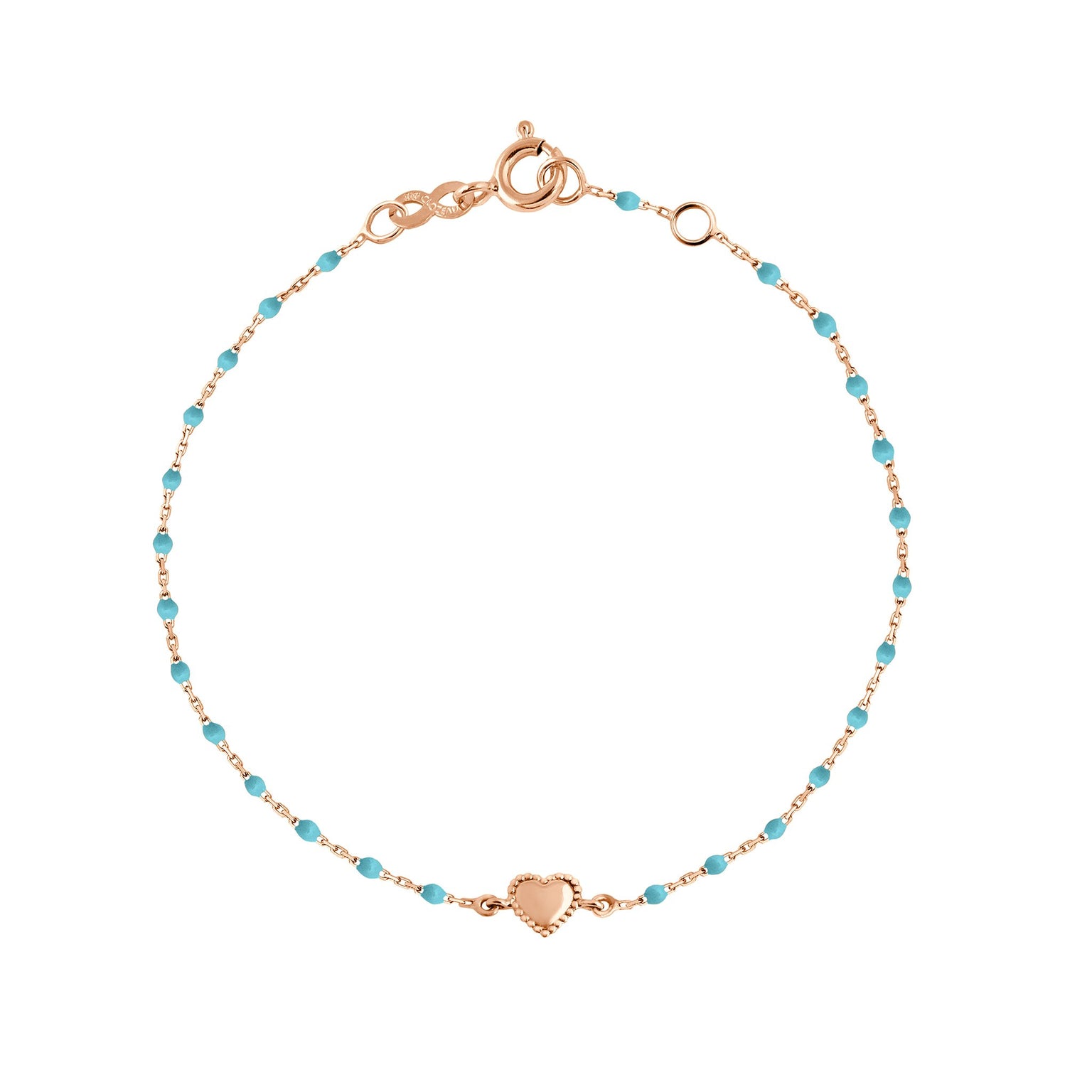 Lucky Heart Mini Gigi Turquoise bracelet Rose Gold 17 cm Gigi Clozeau createur de bijoux