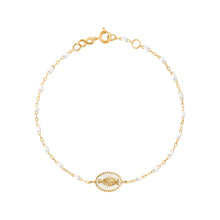 Gigi Clozeau - Bracelet Madone résine blanche, or jaune, 17 cm