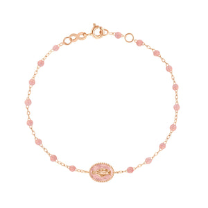 Gigi Clozeau - Bracelet Madone résine blush, or rose, 17 cm