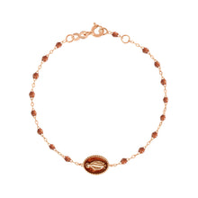 Gigi Clozeau - Bracelet Madone résine fauve, or rose, 17 cm