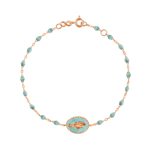 Gigi Clozeau - Bracelet Madone résine glacier, or rose, 17 cm