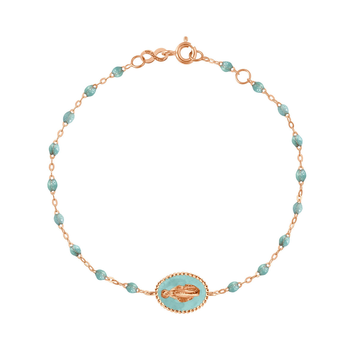 gigi clozeau Bracelet Madone résine glacier or rose 17 cm