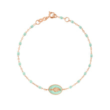 Gigi Clozeau - Bracelet Madone résine jade, or rose, 17 cm