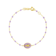 Gigi Clozeau - Bracelet Madone résine parme, or jaune, 17 cm