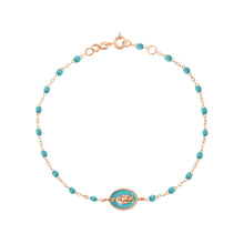 Gigi Clozeau - Bracelet Madone résine turquoise vert, or rose, 17 cm