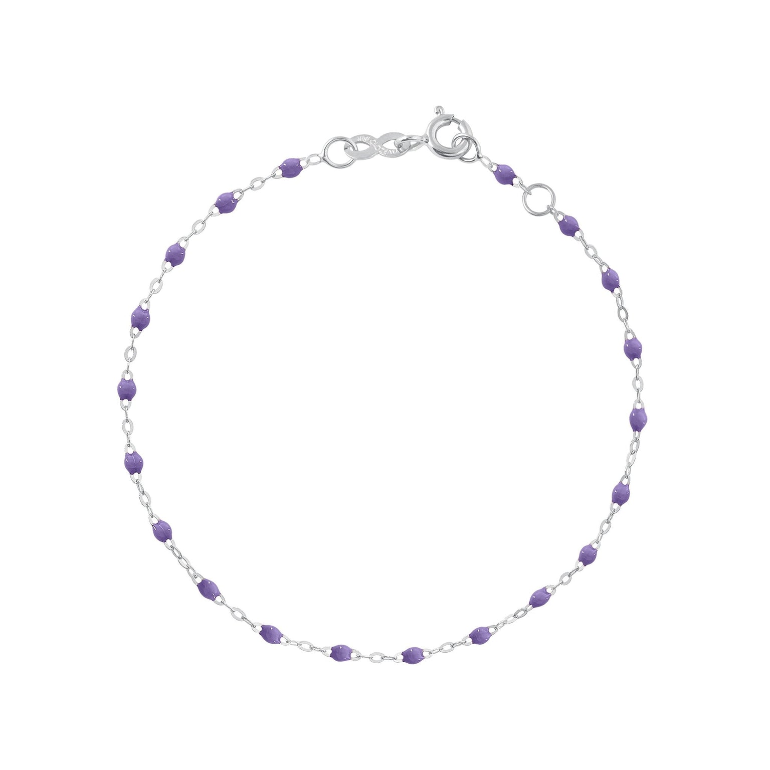 Gigi Clozeau - Bracelet mauve Classique Gigi, or blanc, 19 cm