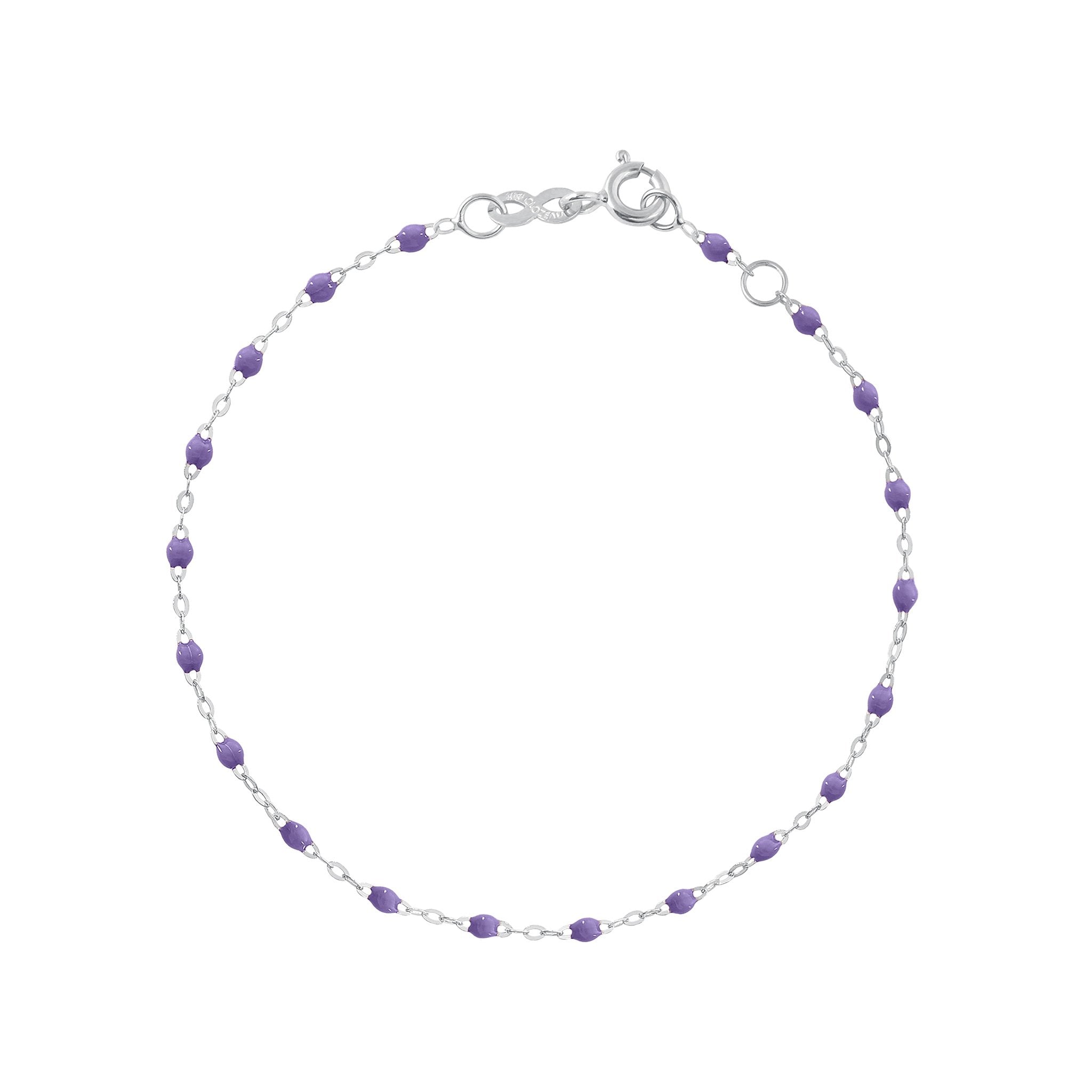 Gigi Clozeau - Bracelet mauve Classique Gigi, or blanc, 15 cm