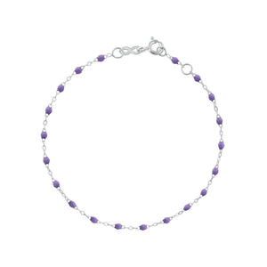 Gigi Clozeau - Bracelet mauve Classique Gigi, or blanc, 15 cm