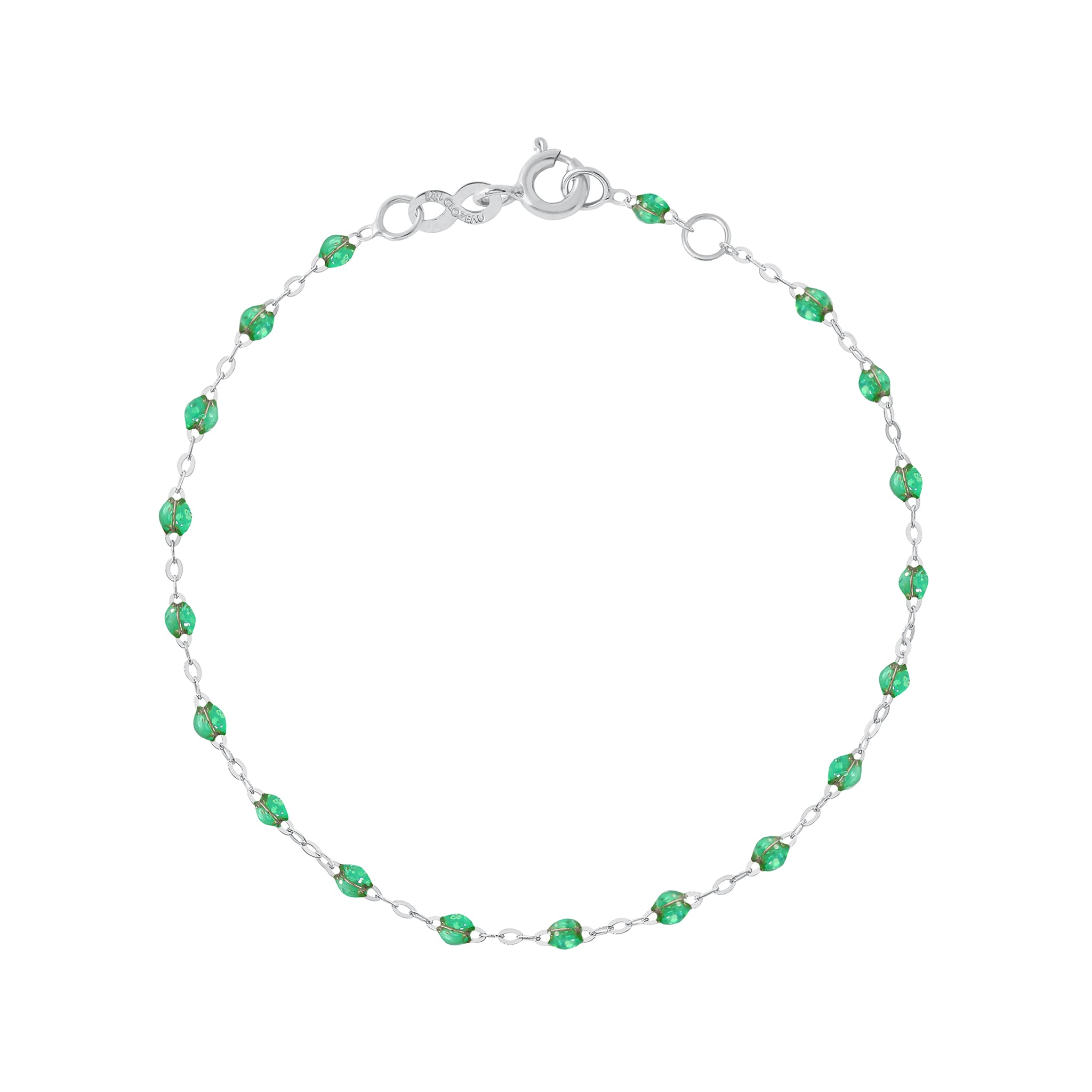 Gigi Clozeau - Bracelet menthe Classique Gigi, or blanc, 15 cm