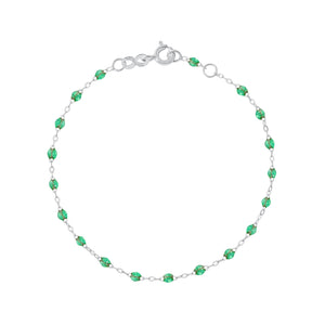 Gigi Clozeau - Bracelet menthe Classique Gigi, or blanc, 18 cm