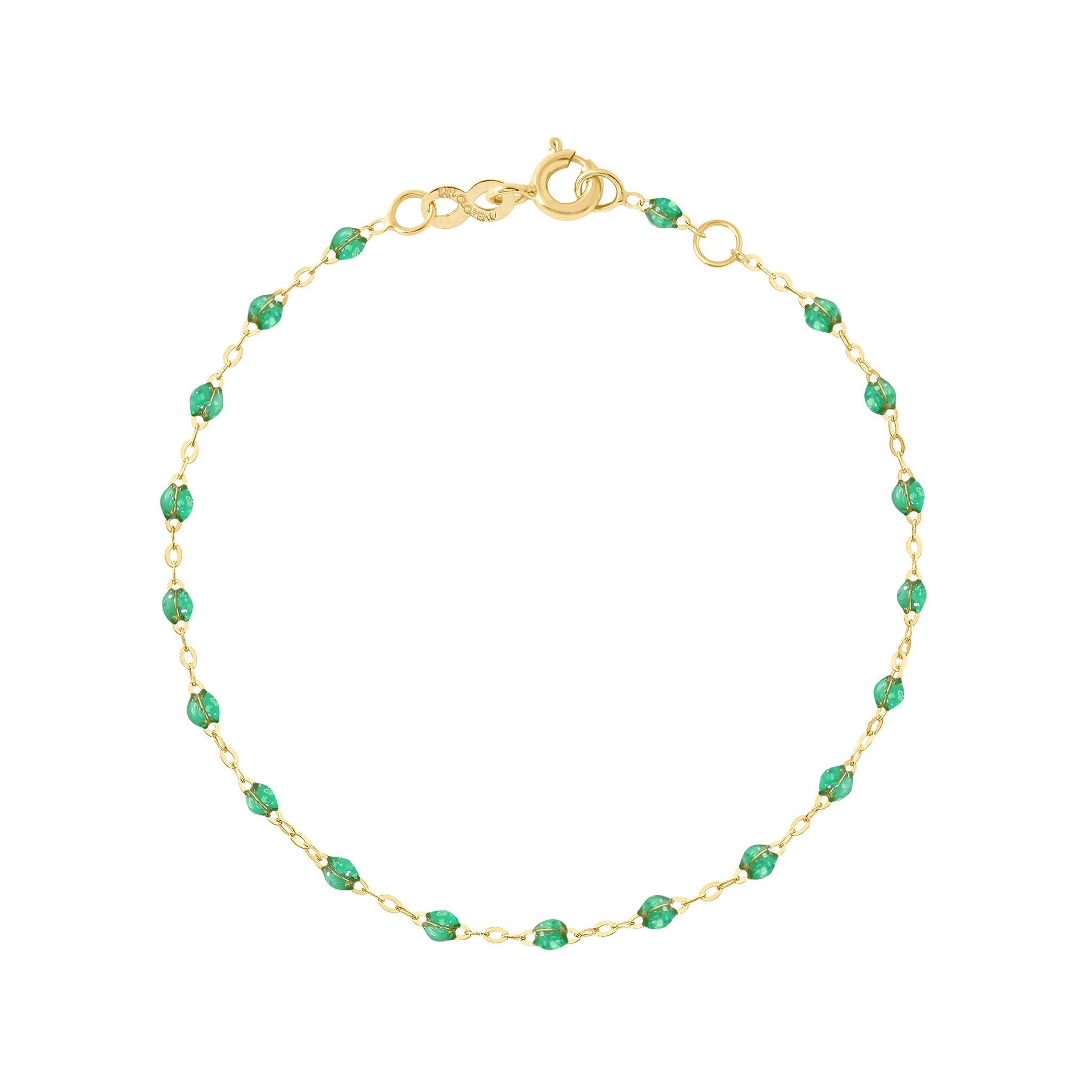 Gigi Clozeau - Bracelet menthe Classique Gigi, or jaune, 18 cm
