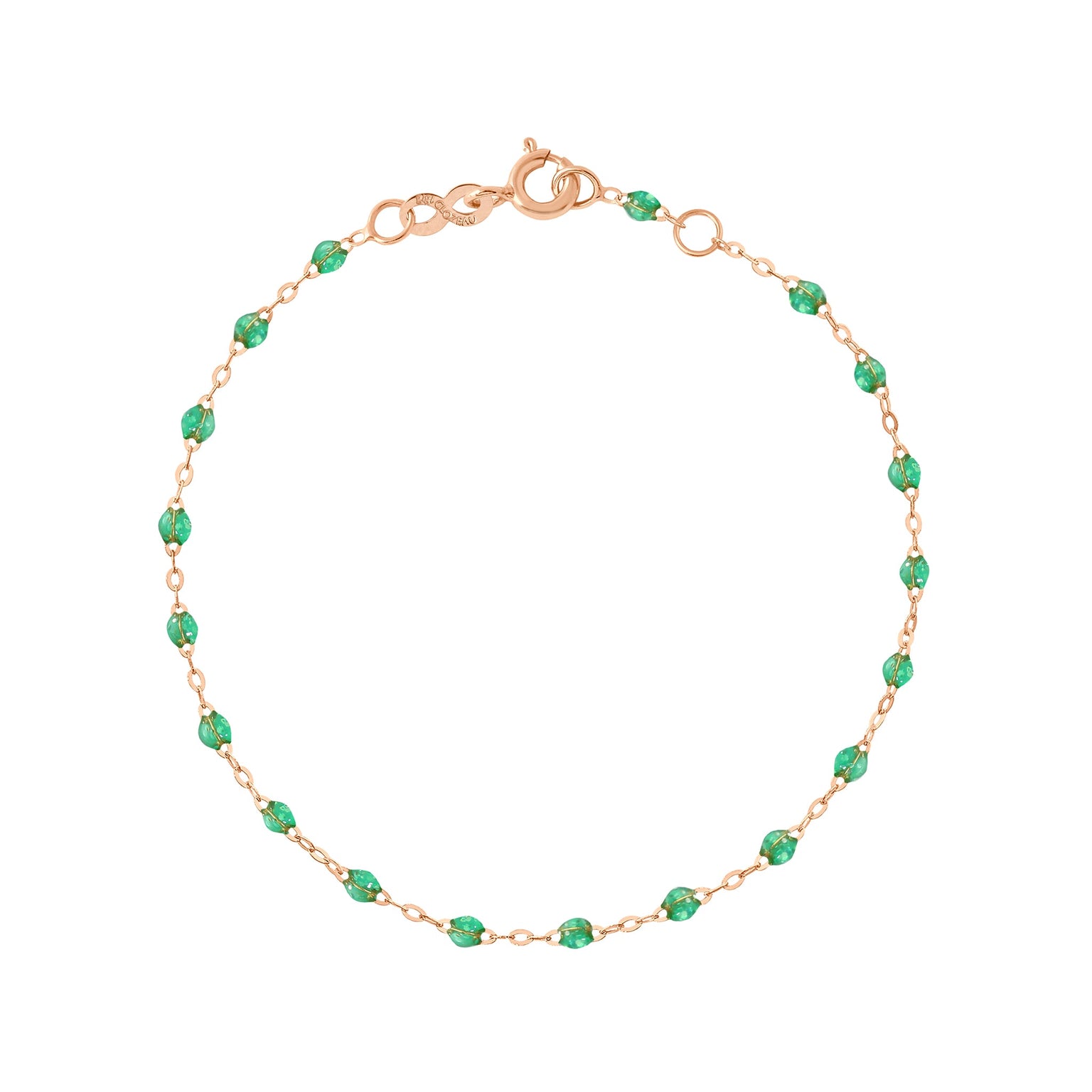 Gigi Clozeau - Bracelet menthe Classique Gigi, or rose, 15 cm