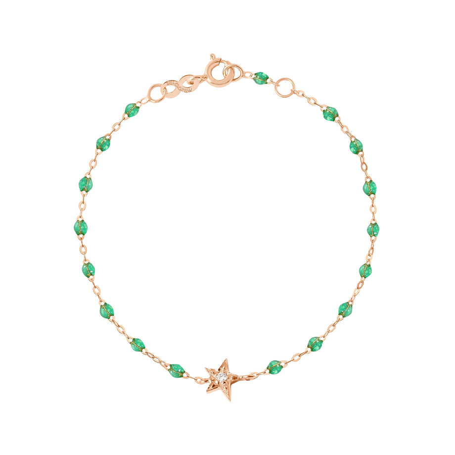 Gigi Clozeau - Bracelet menthe Etoile diamant, or rose, 17 cm